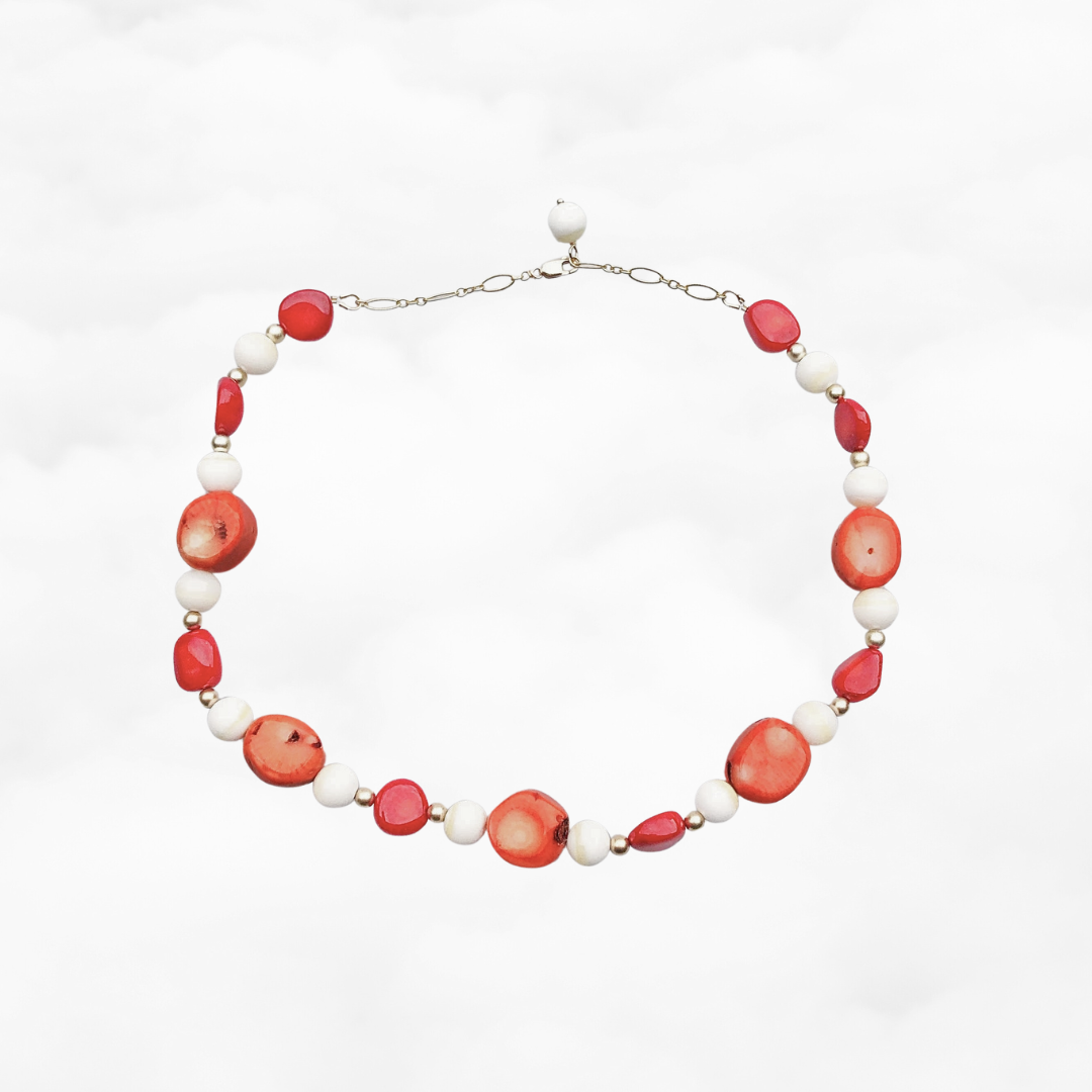 Red Coral Necklaces Short - Yun Boutique