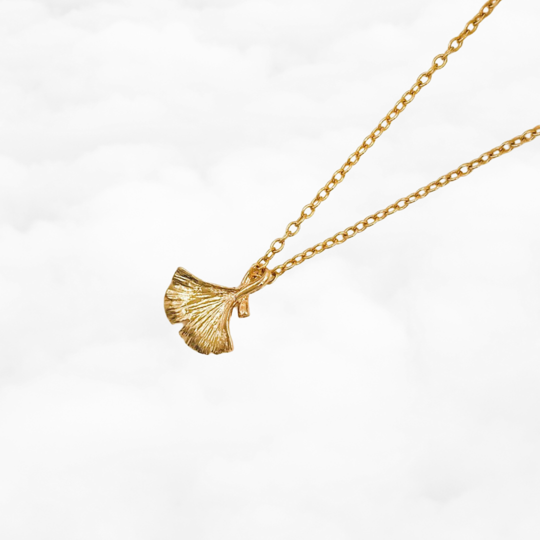 Gold Filled Ginkgo Leaf Necklace - Yun Boutique