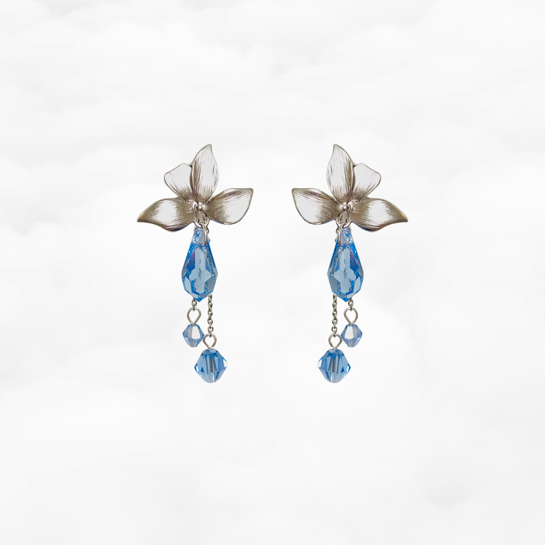 Orchid Swarovski Drop Earrings - Yun Boutique