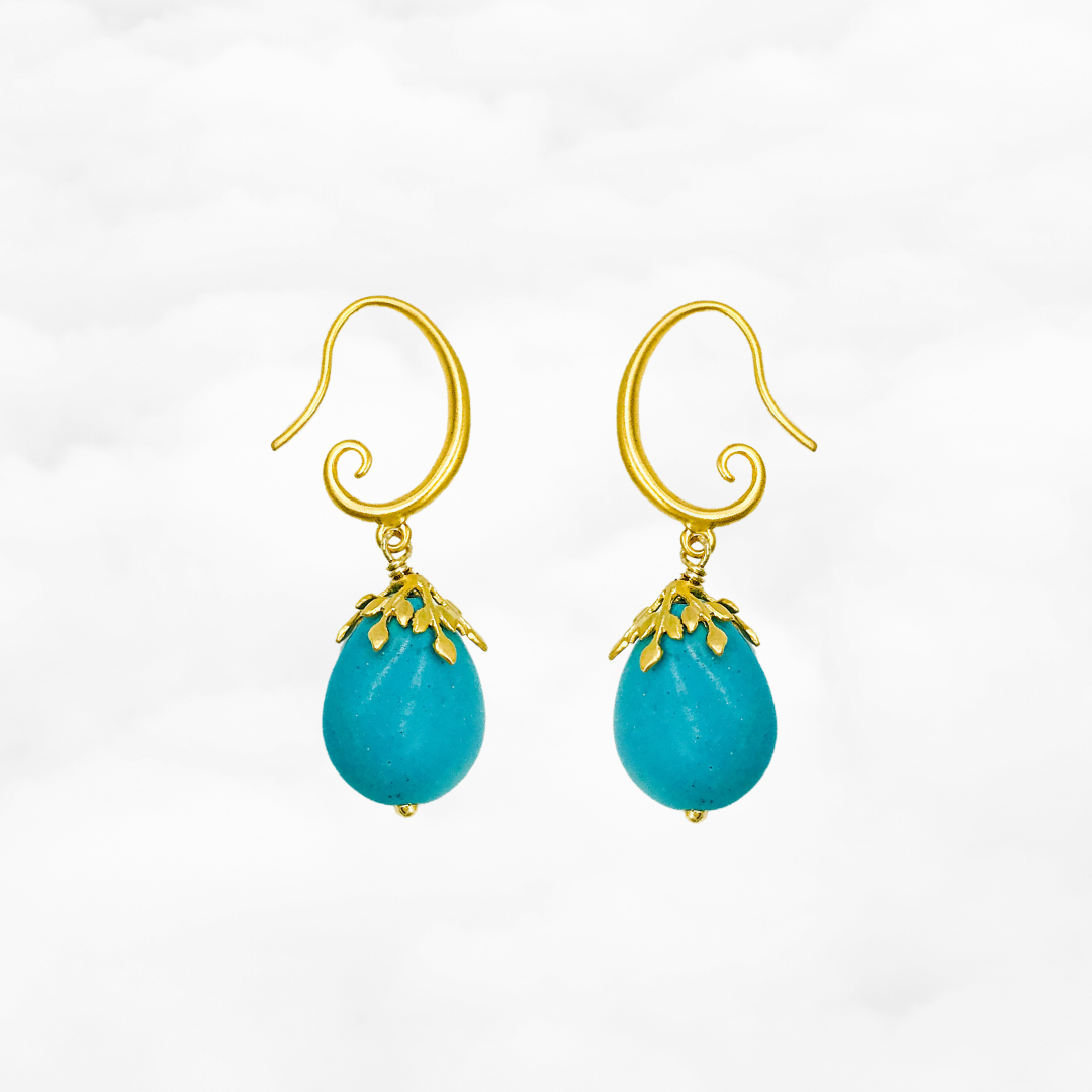 Turquoise Howlite Drop Earrings - Yun Boutique