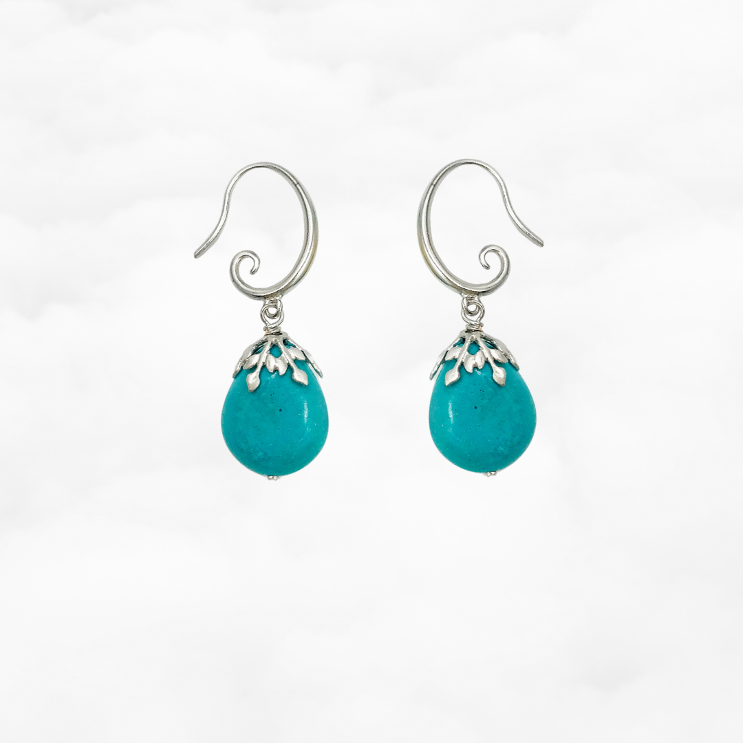 Turquoise Howlite Drop Earrings - Yun Boutique