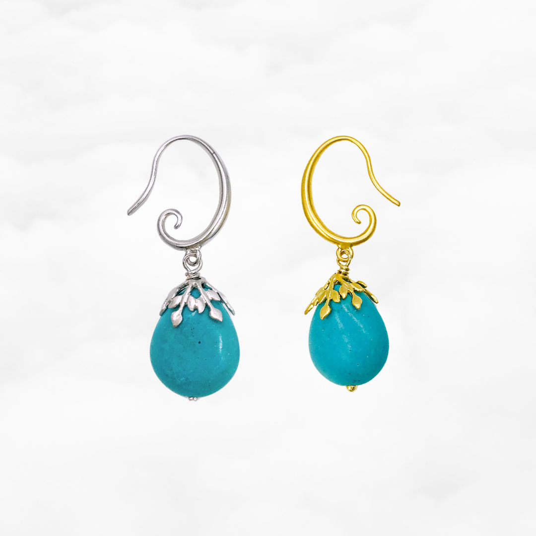 Turquoise Howlite Drop Earrings - Yun Boutique