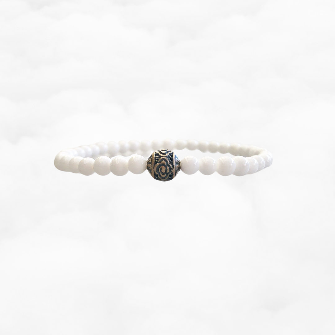 Auspicious Beaded Tridacna Bracelet 4mm - Yun Boutique