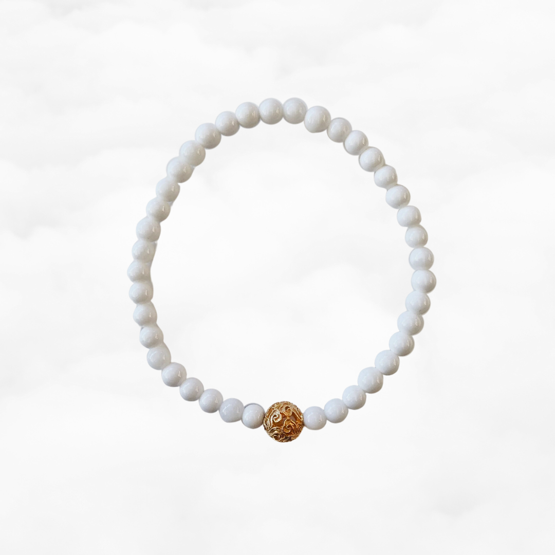 Auspicious Beaded Tridacna Bracelet 4mm - Yun Boutique