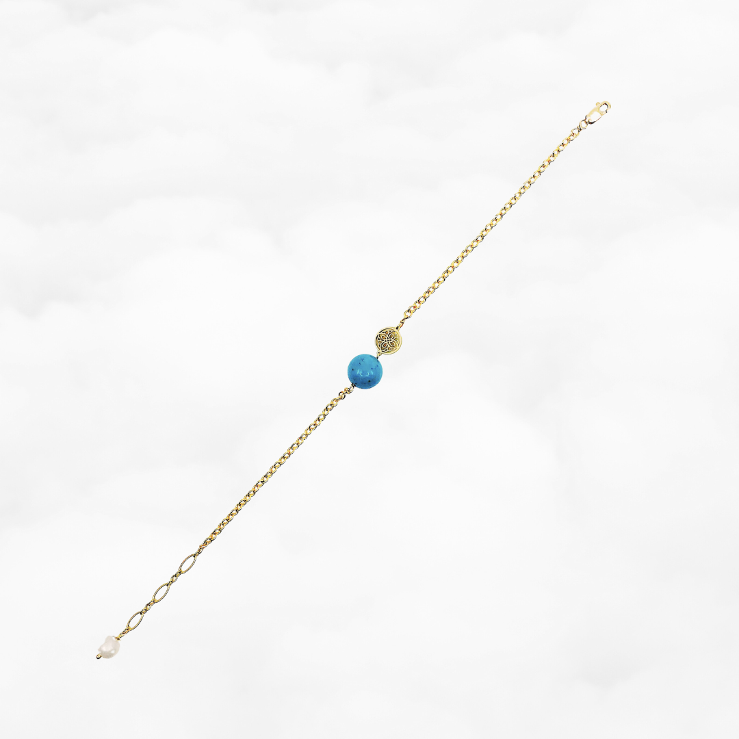 Auspicious Origin Turquoise Chain Bracelet - Yun Boutique