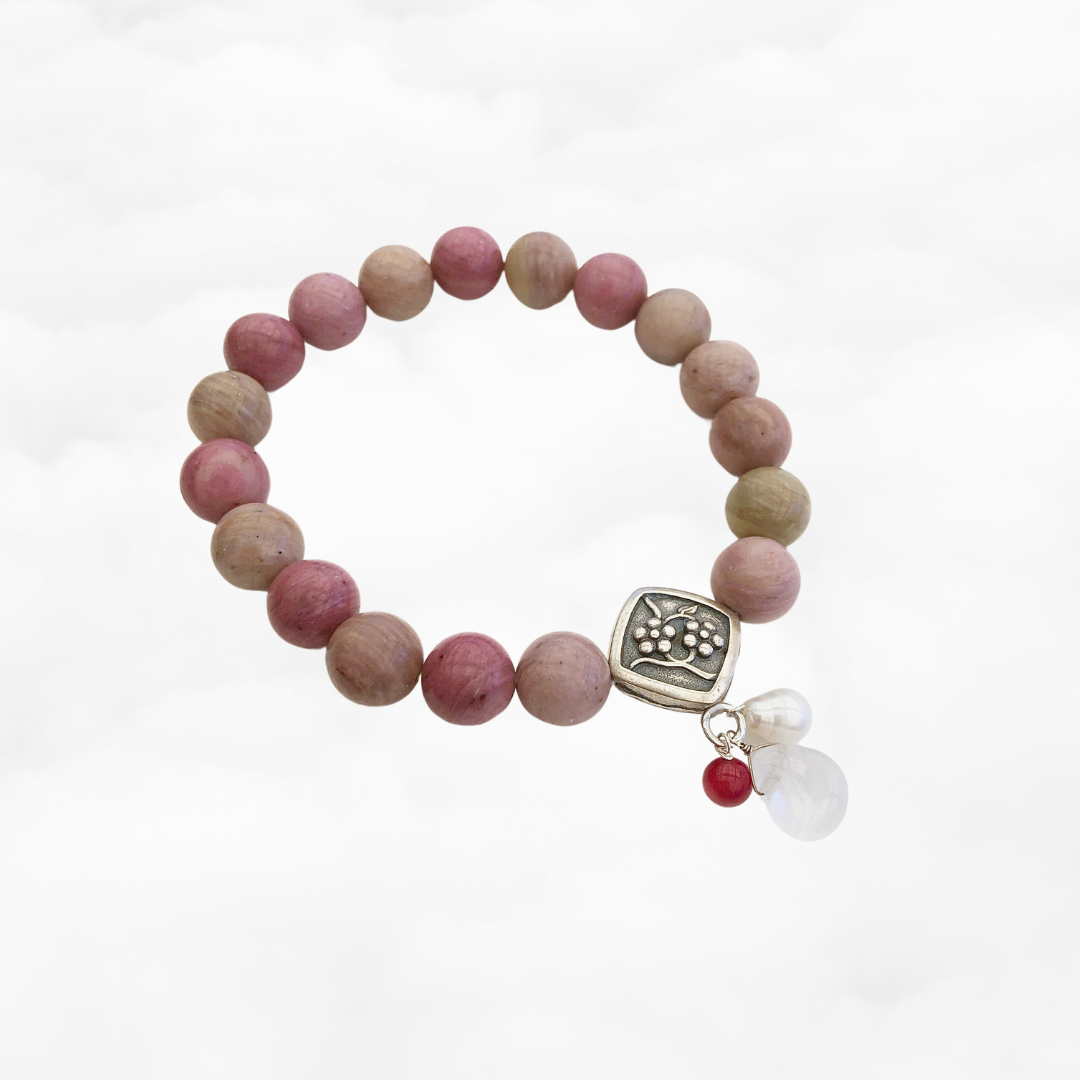 Rhodochrosite Plum Blossom Bracelet