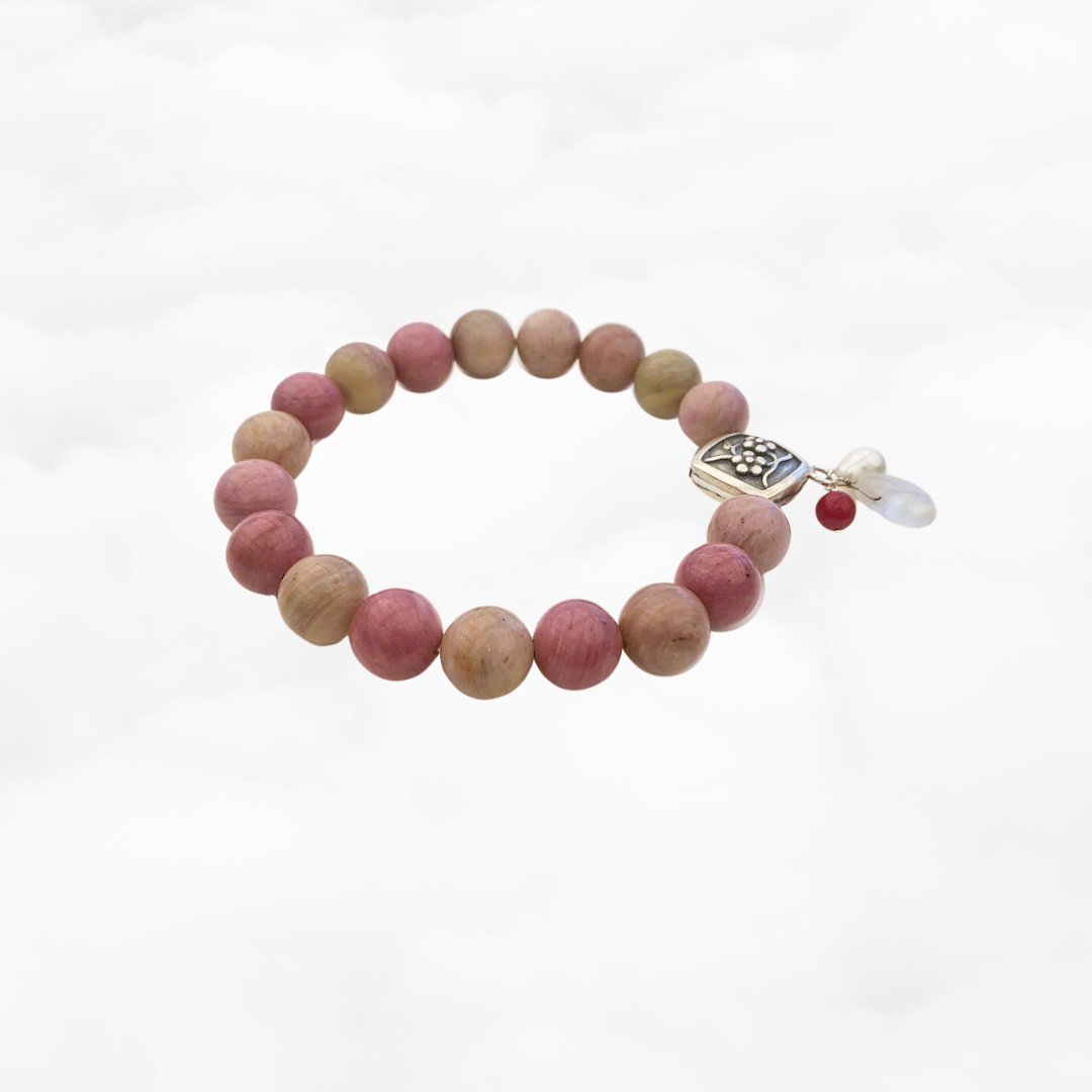 Plum Blossom Beaded Rhodochrosite Bracelet - Yun Boutique