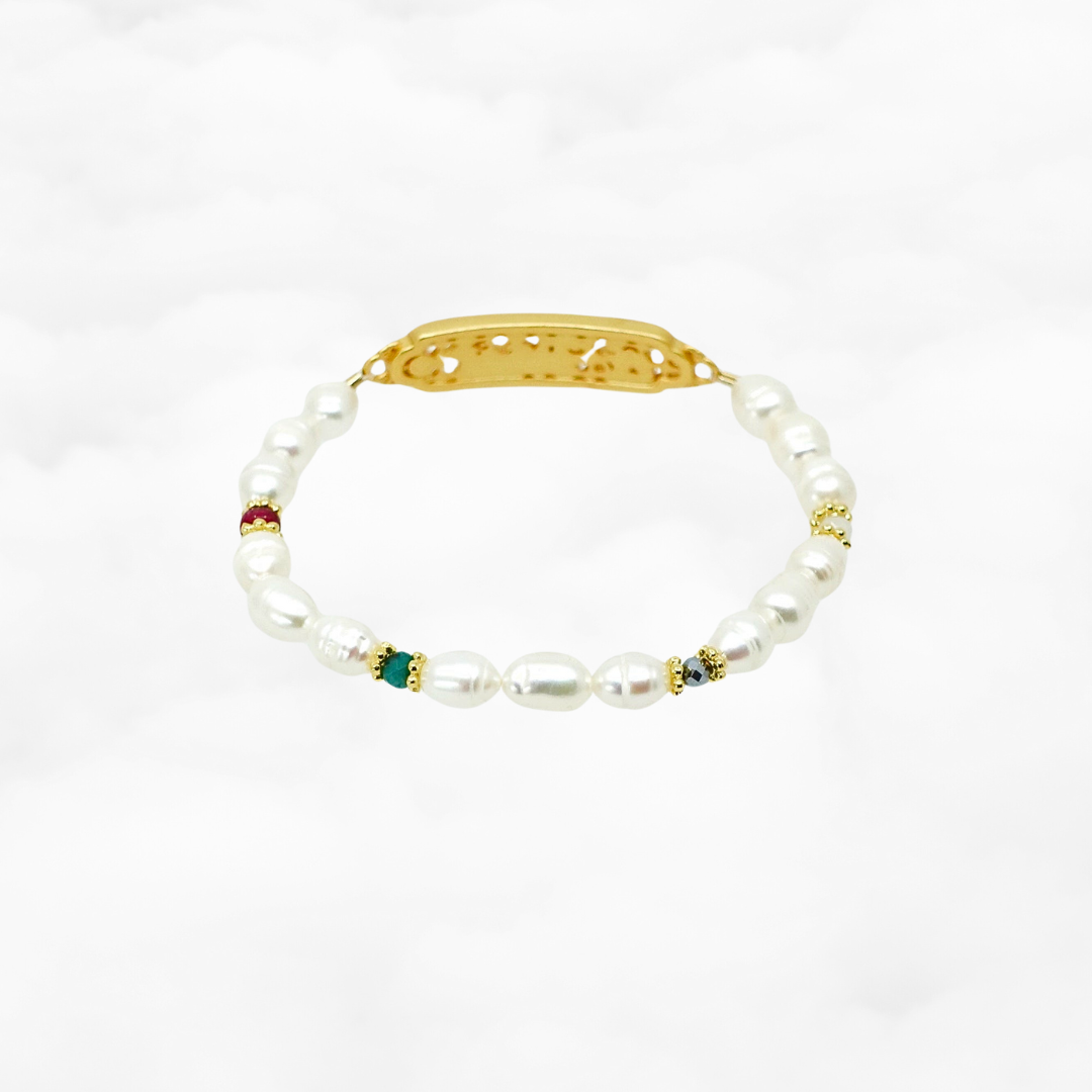 Five Elements Beaded Enamel Pearl Bracelet - Yun Boutique