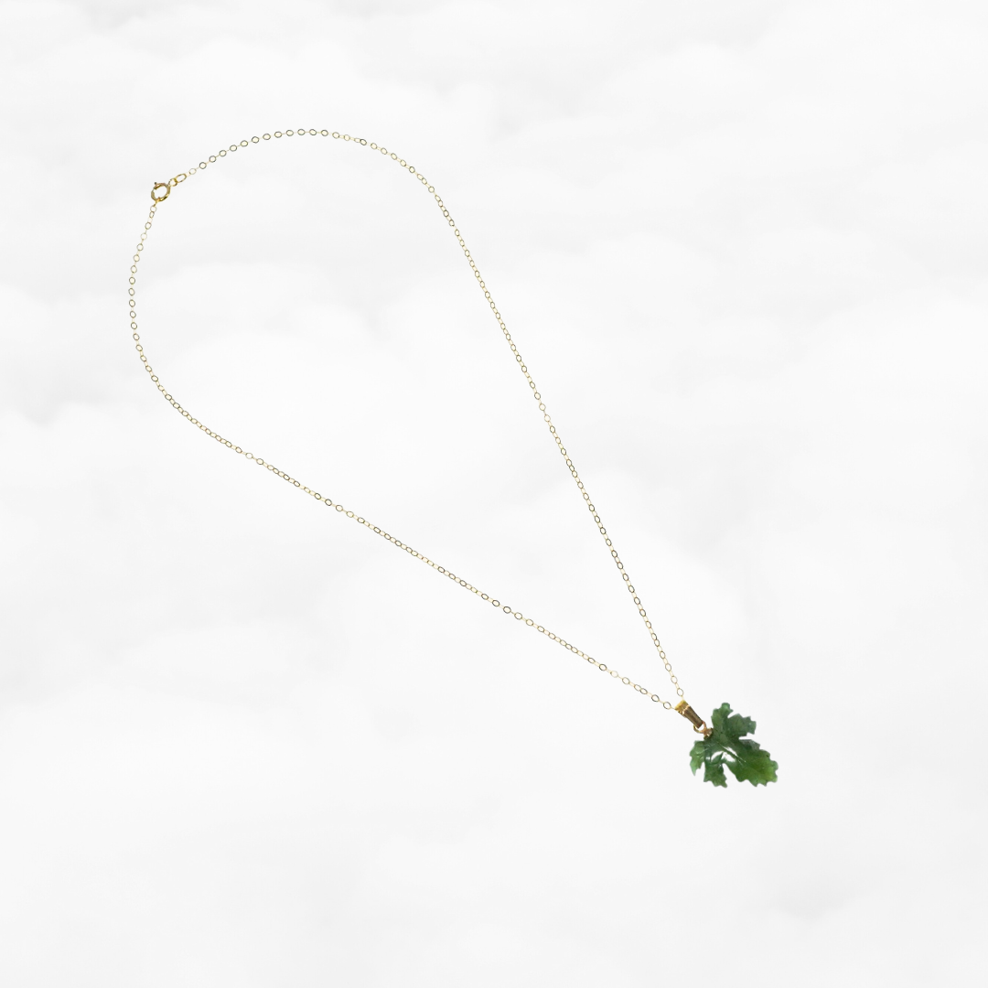 Green Jade Leaf Necklace