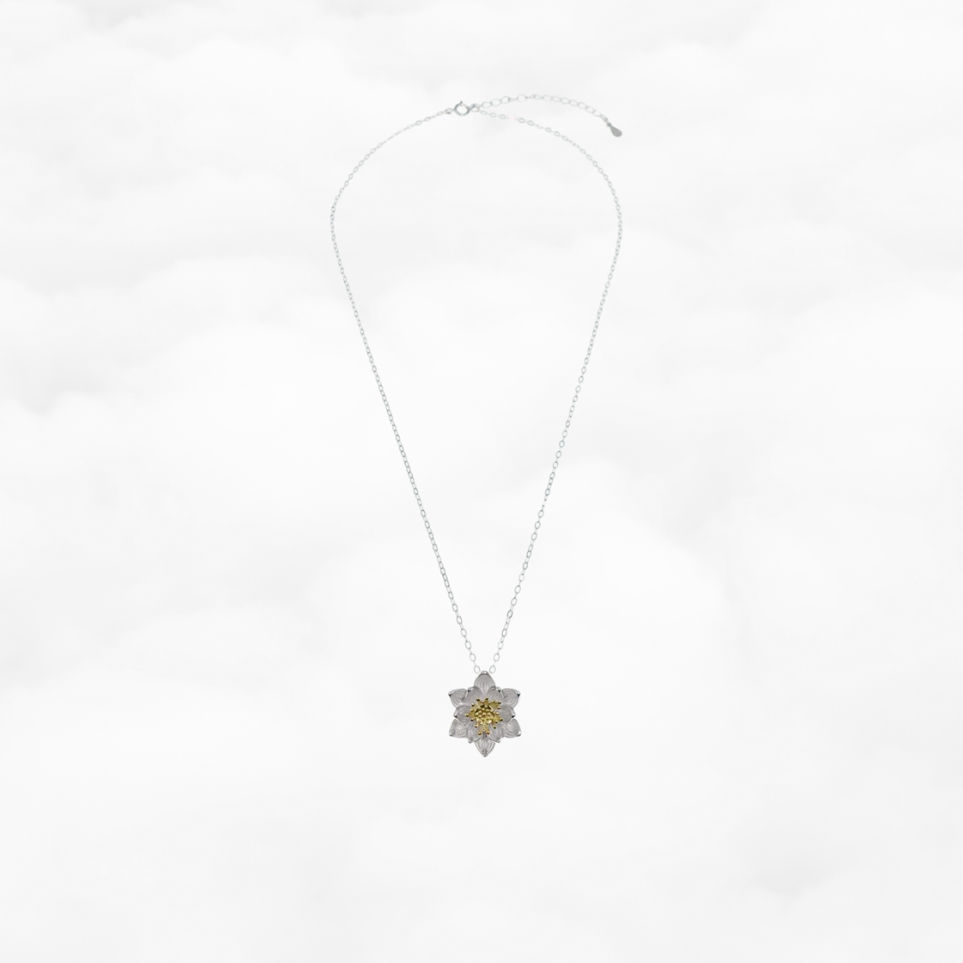 Sterling Silver Lotus Necklace - Yun Boutique