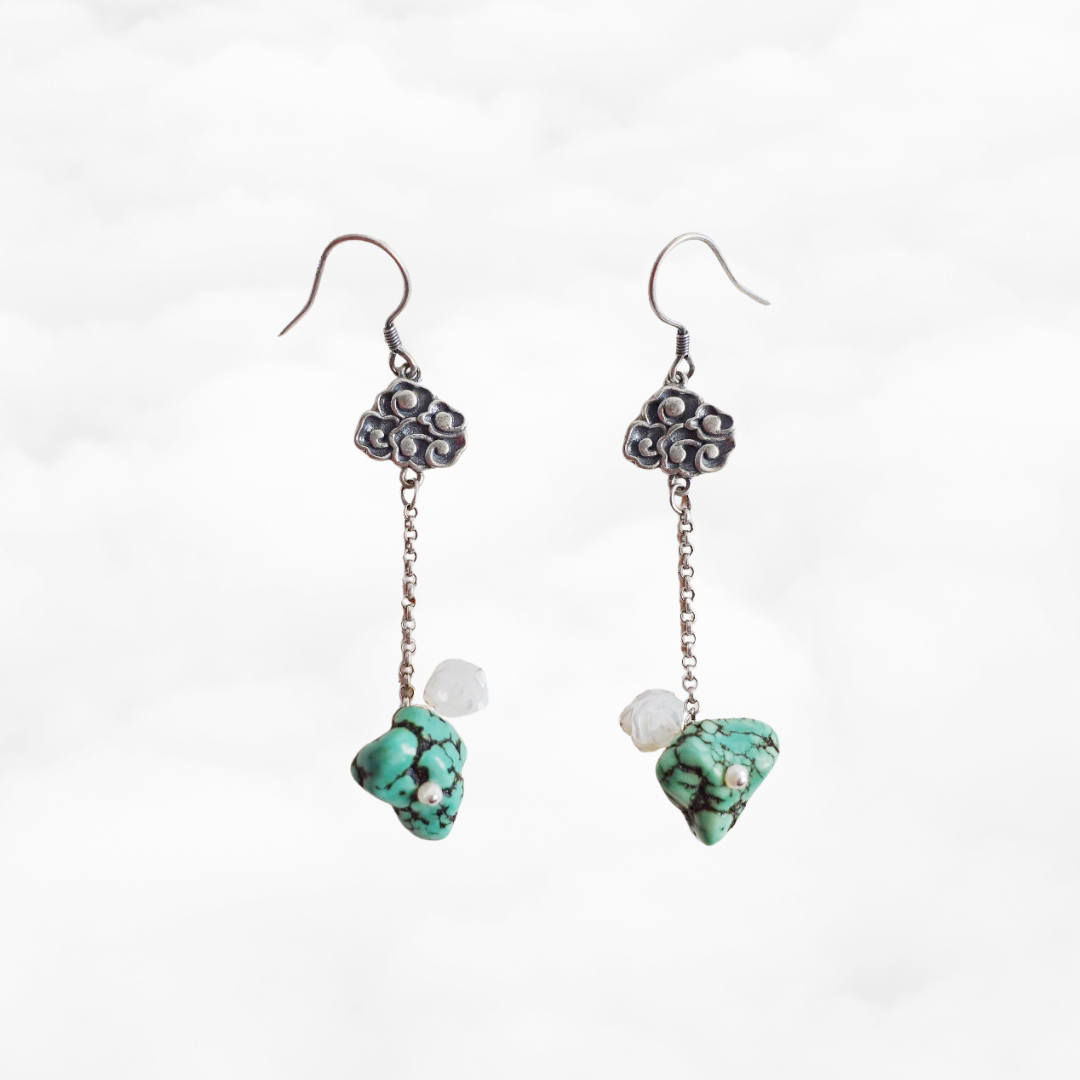 Auspicious Turquoise Earrings - Yun Boutique