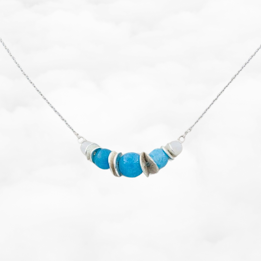 Silver Blue Jade Necklace - Yun Boutique