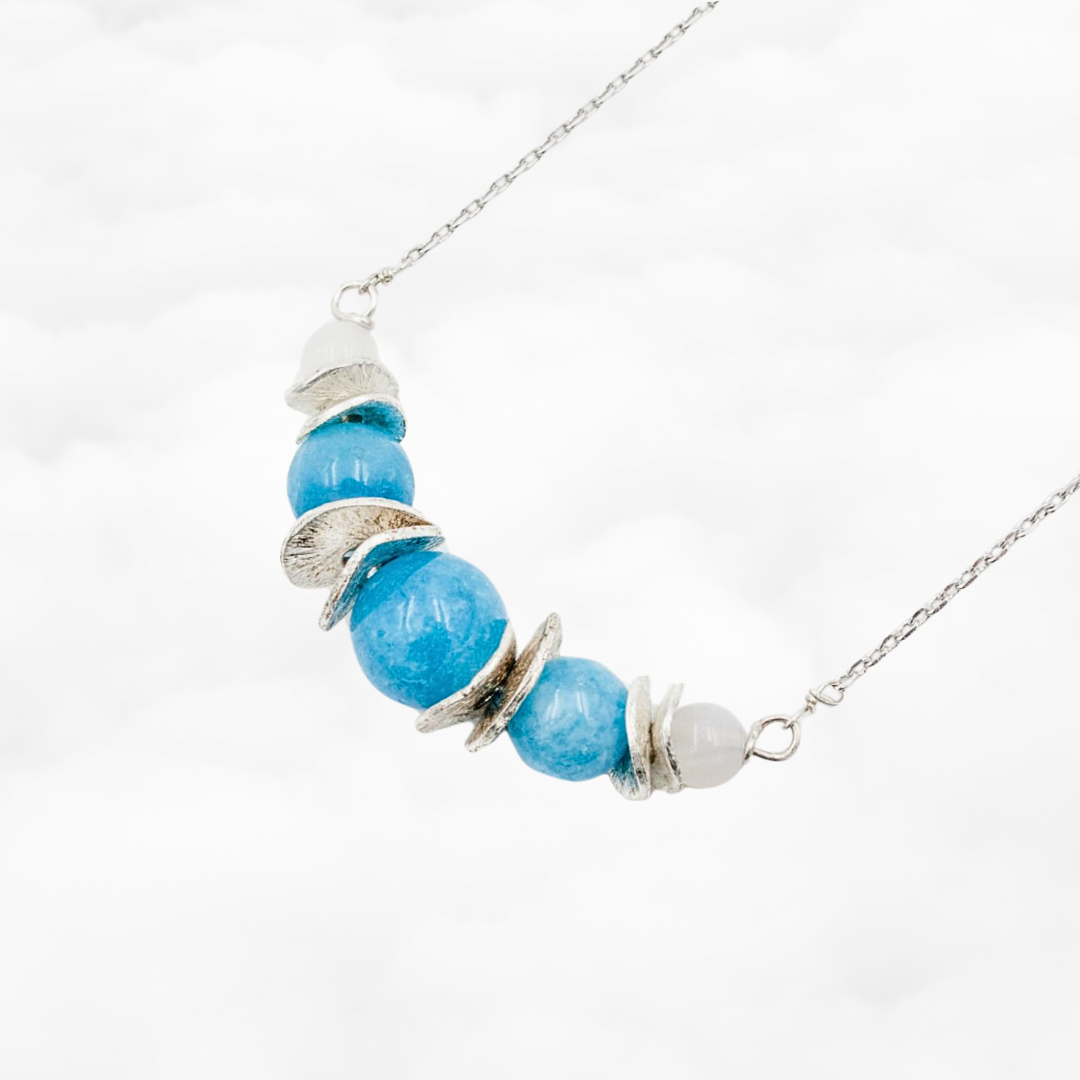 Silver Blue Jade Necklace - Yun Boutique