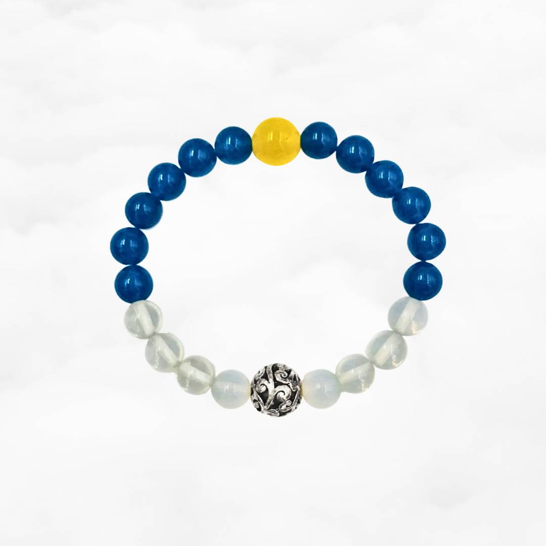 Moon and Ocean Beaded Gemstone Bracelet - Yun Boutique