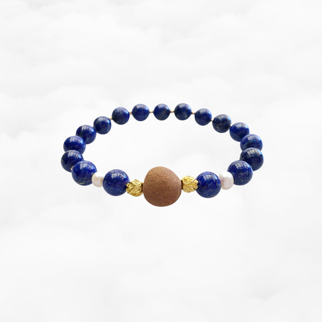 Beaded Lapis Herbal Bracelet 8mm - Yun Boutique