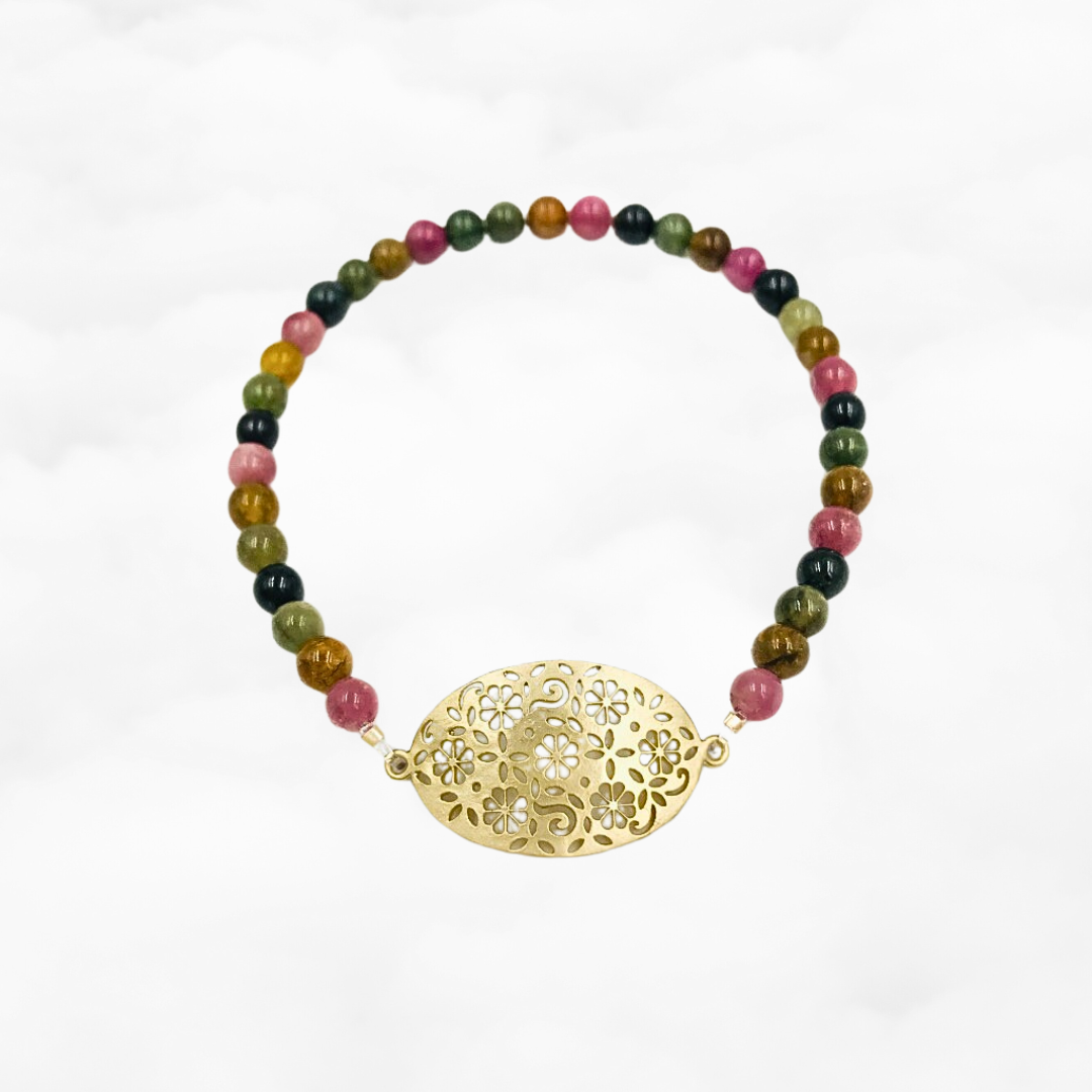 Beaded Tourmaline Bracelet 4mm - Yun Boutique