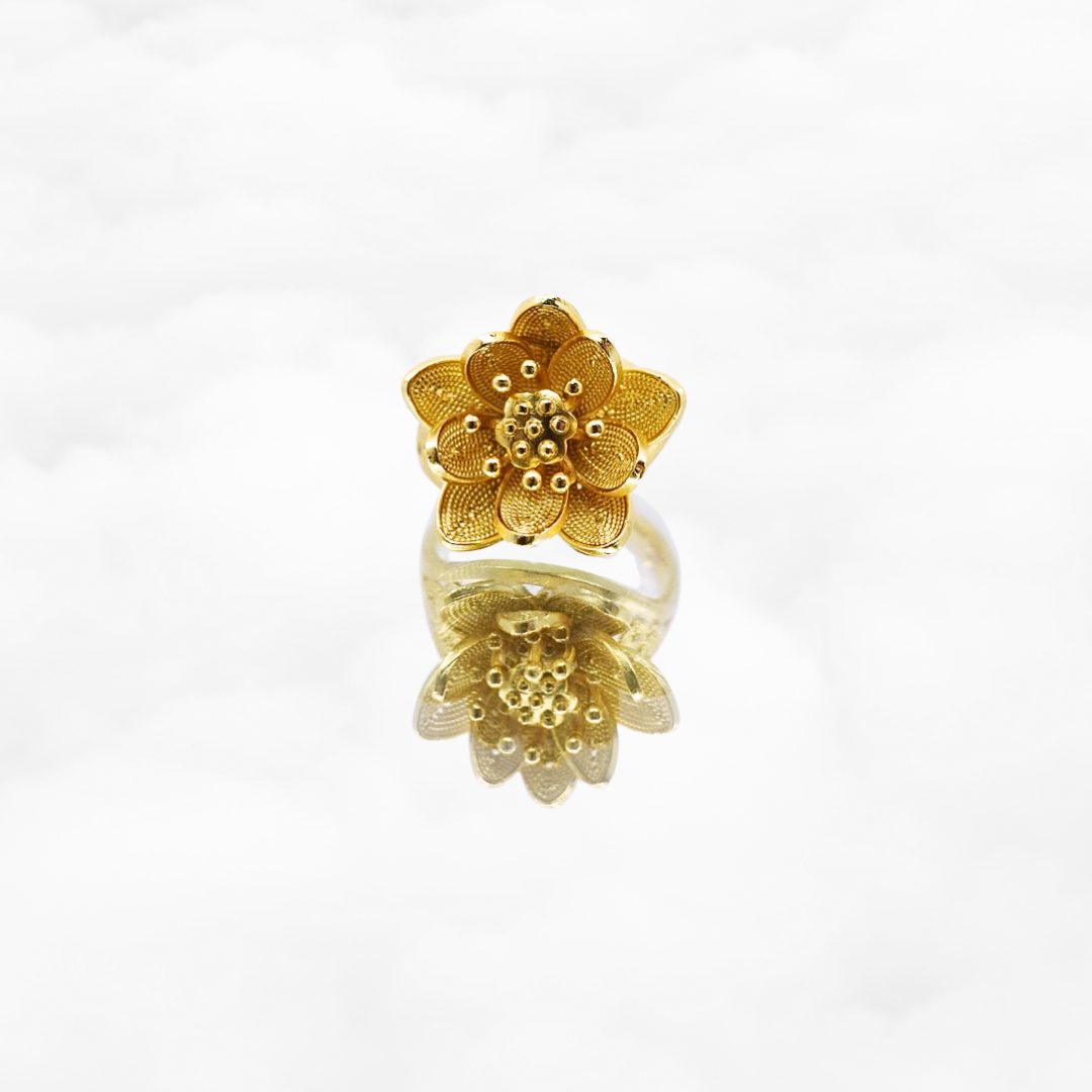 Filigree Lotus Ring Gold