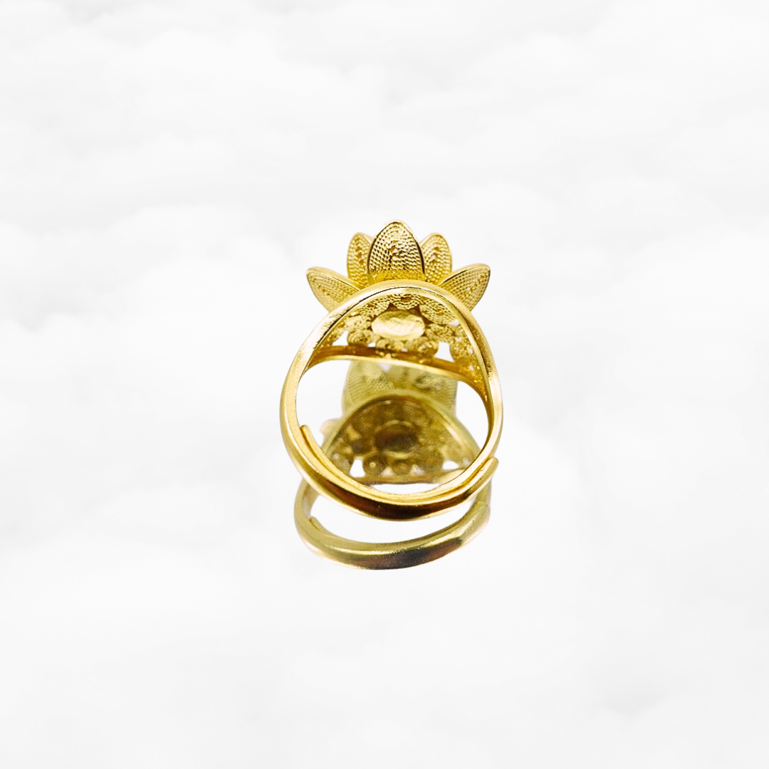 Filigree Lotus Ring Gold - Yun Boutique