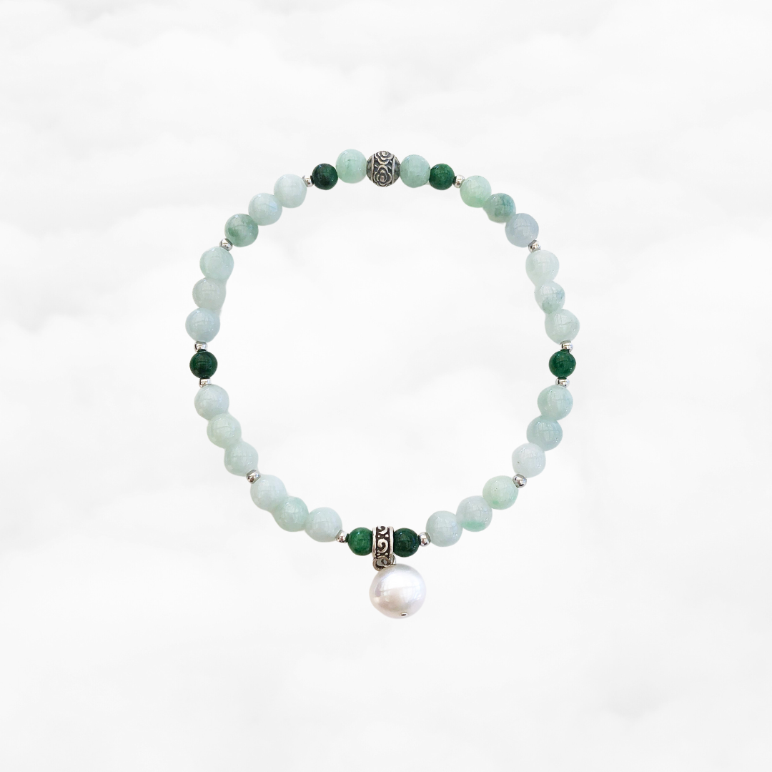 Ten Directional Beaded Jadeite Bracelet - Yun Boutique