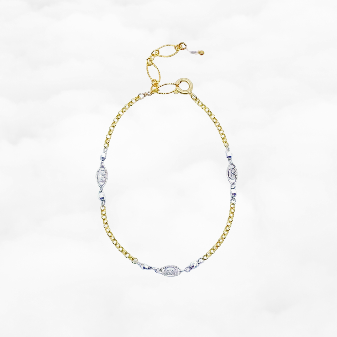 Gold and Silver Auspicious Chain Bracelet - Yun Boutique