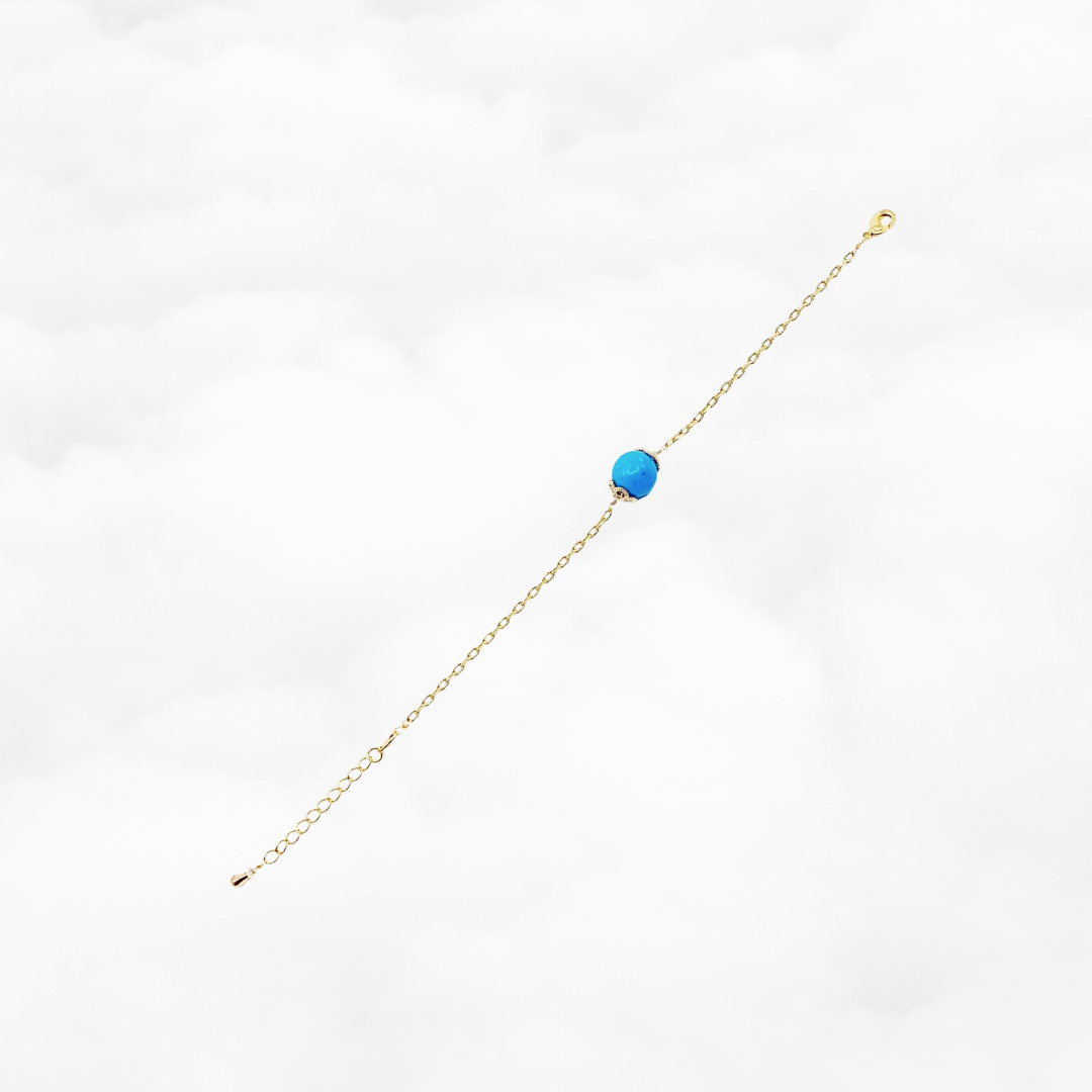 Turquoise Howlite Chain Bracelet Gold - Yun Boutique