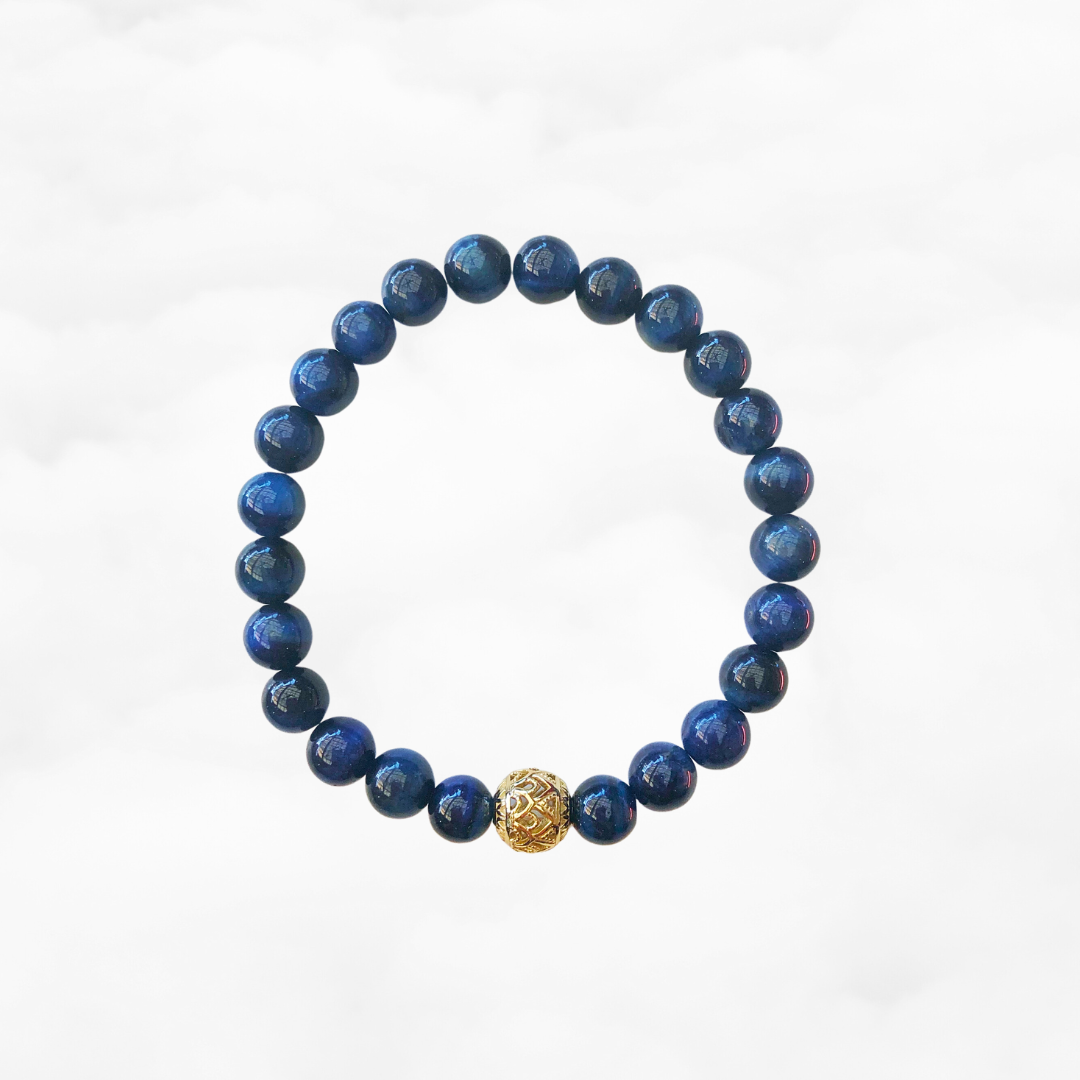 Beaded Kyanite Lotus Bracelet - Yun Boutique