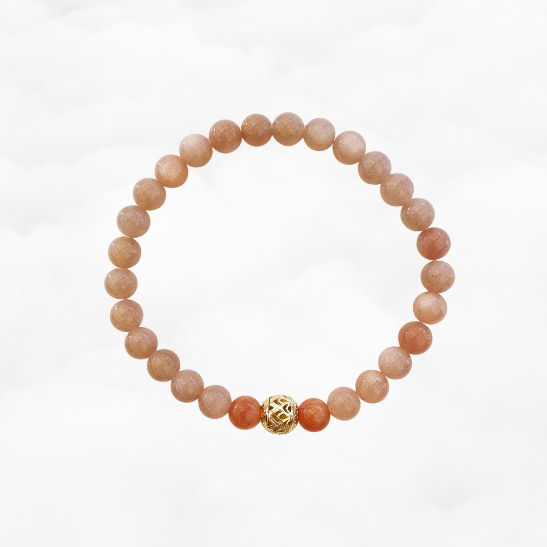 Beaded Sunstone Lotus Bracelet - Yun Boutique