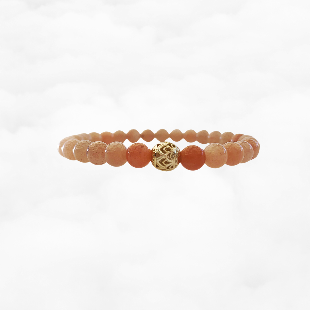 Beaded Sunstone Lotus Bracelet - Yun Boutique