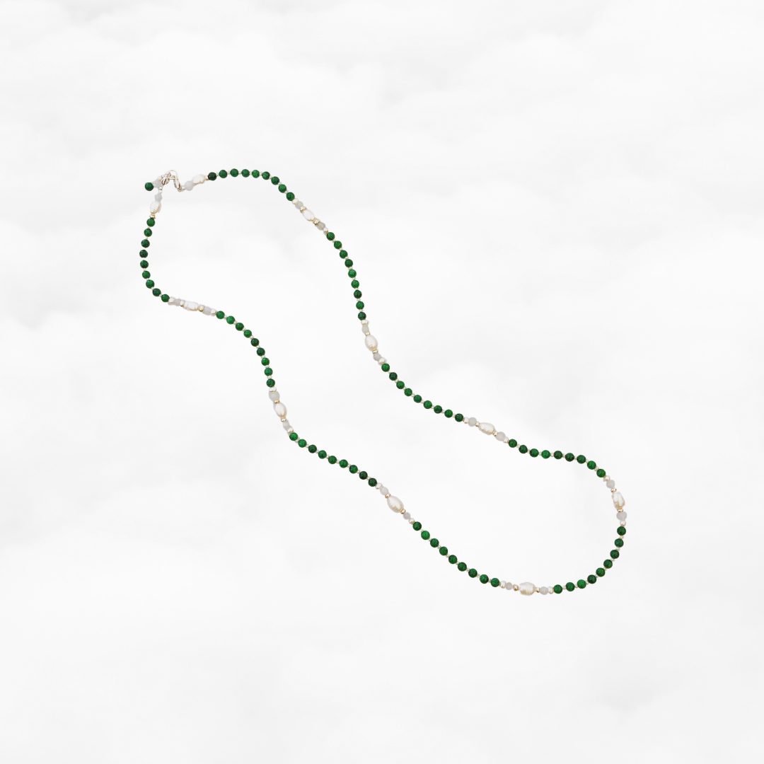 Return to Origin Green Jade Lariat Necklace - Yun Boutique