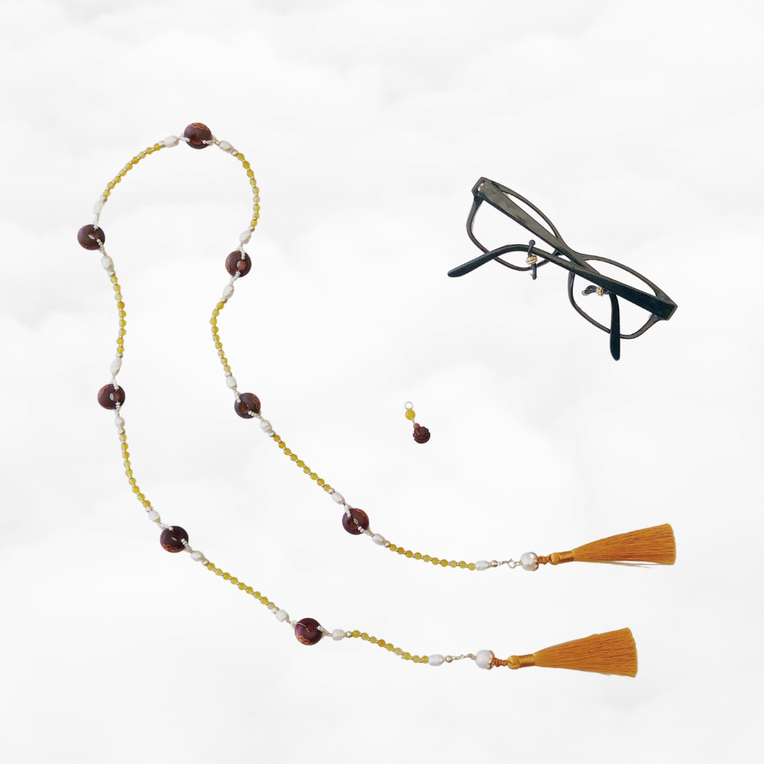 Return to Origin Jade and Wood Lariat Necklace Set - Yun Boutique