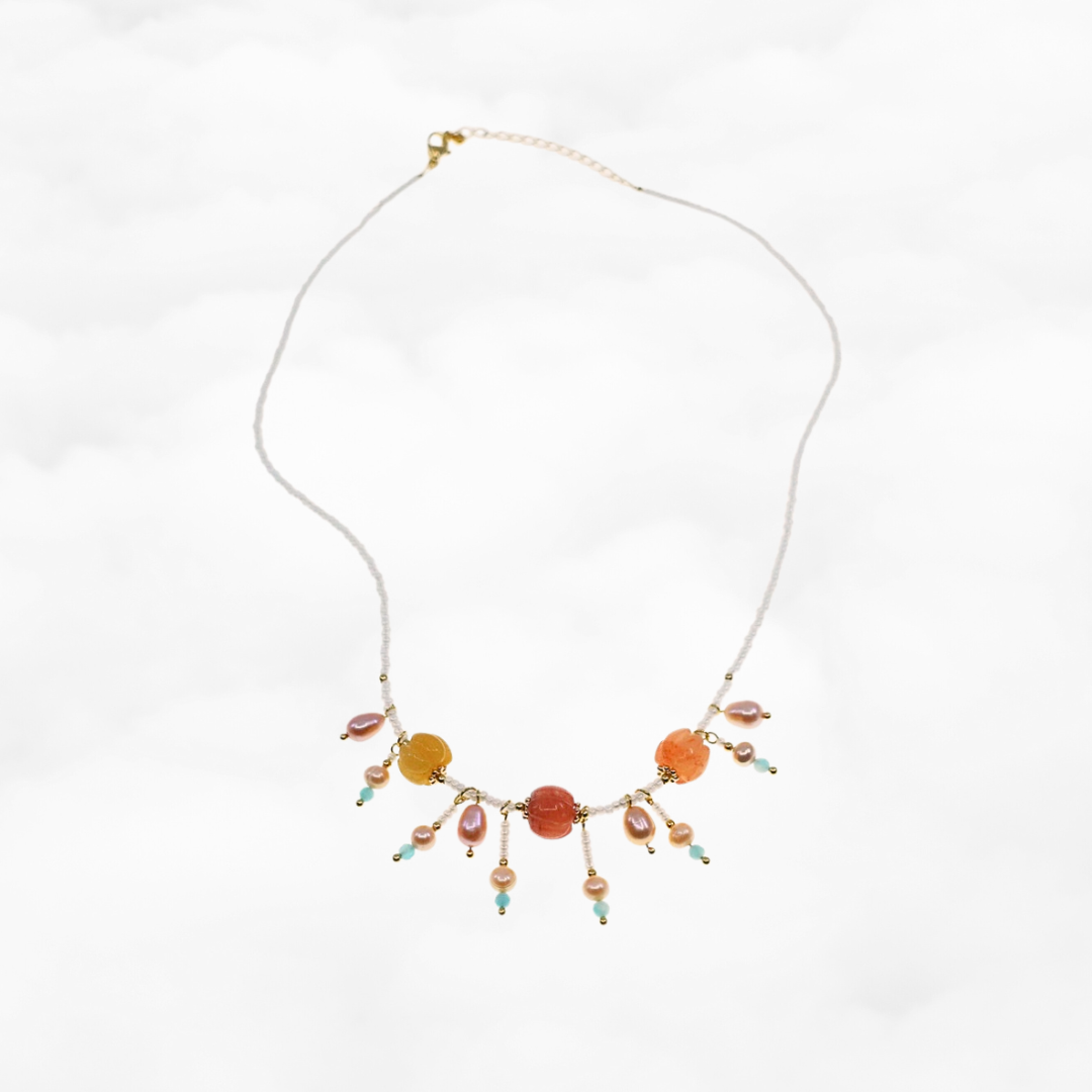 Dunhuang Gemstone Pumpkin Necklace - Yun Boutique