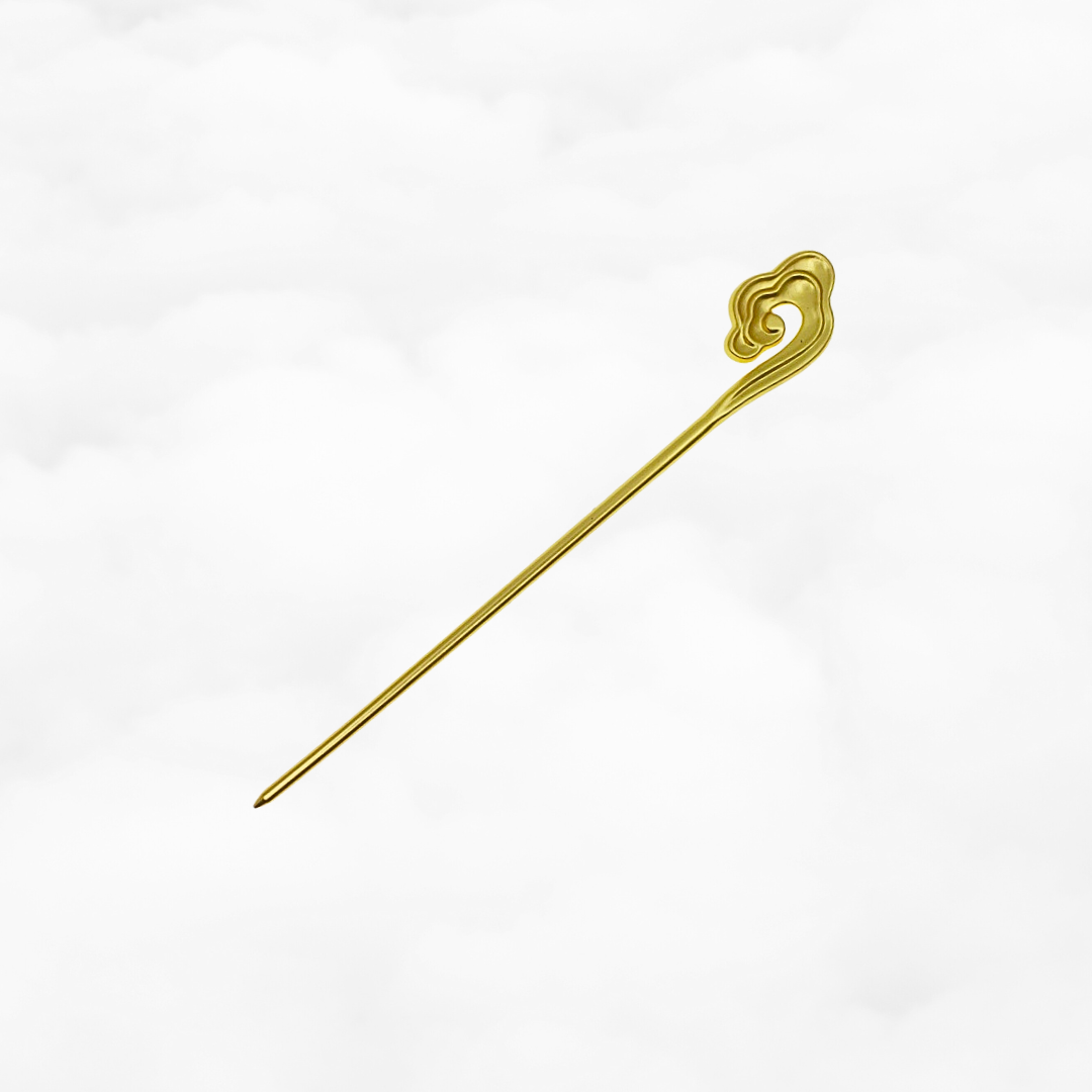 Auspicious Cloud Hair Stick Matte Gold - Yun Boutique