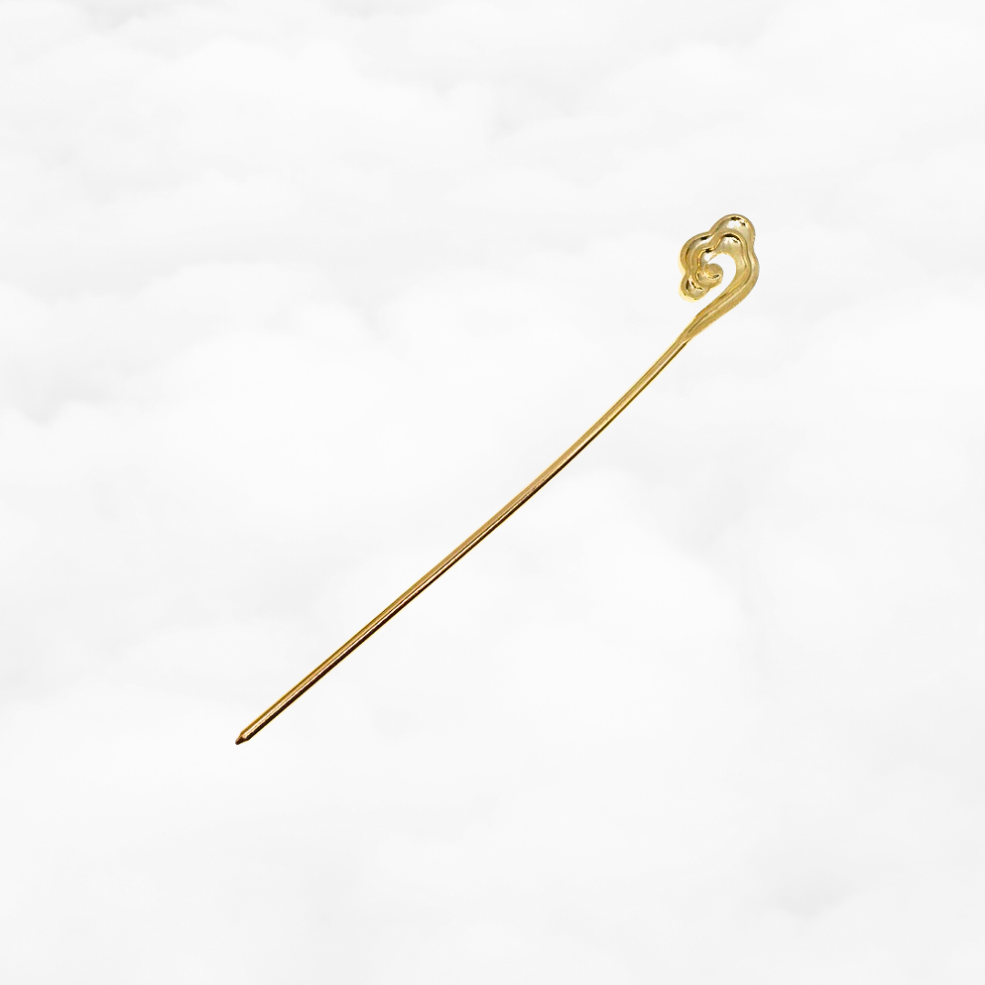 Auspicious Cloud Hair Stick Satin Gold - Yun Boutique