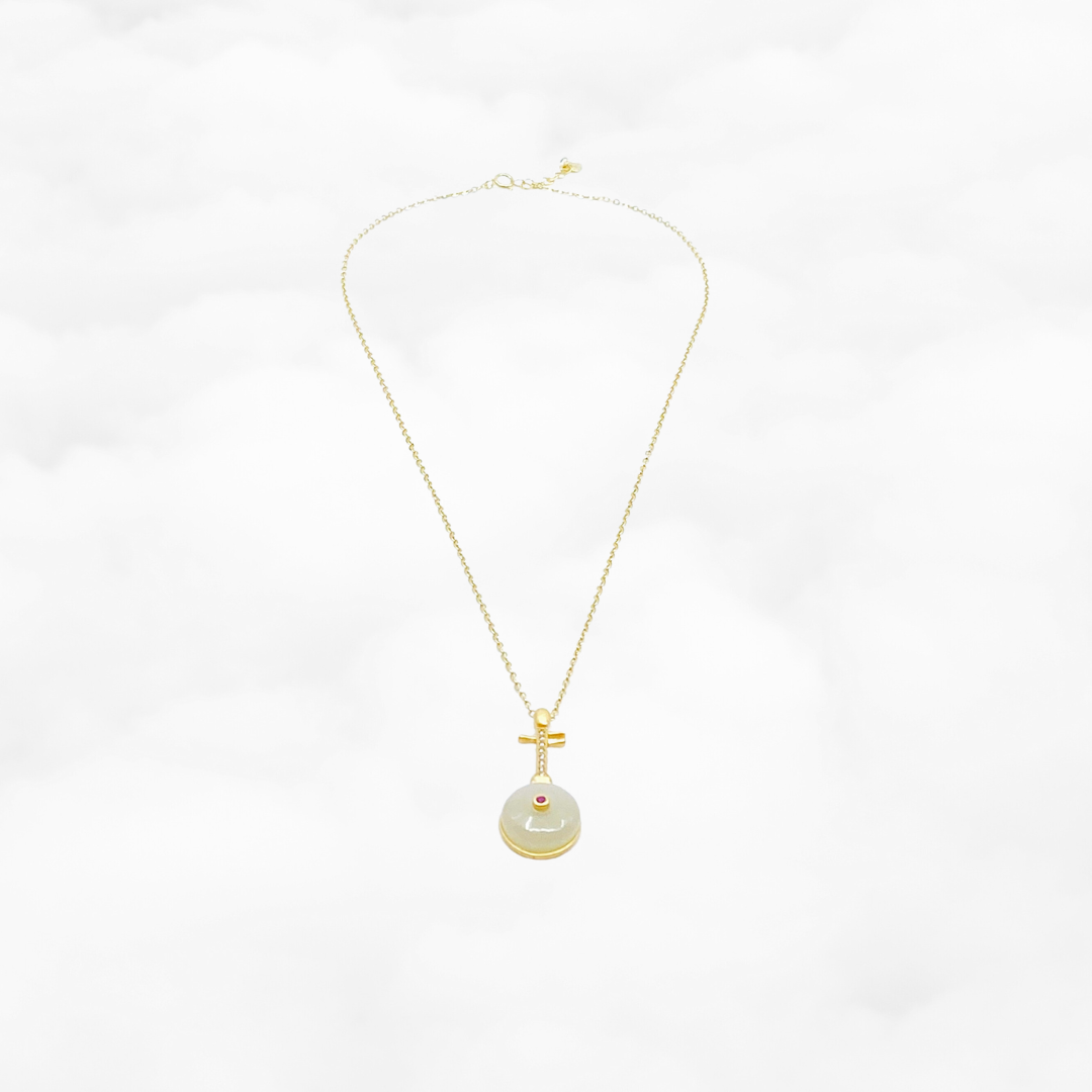 Gold Pipa Hetian Jade Necklace - Yun Boutique