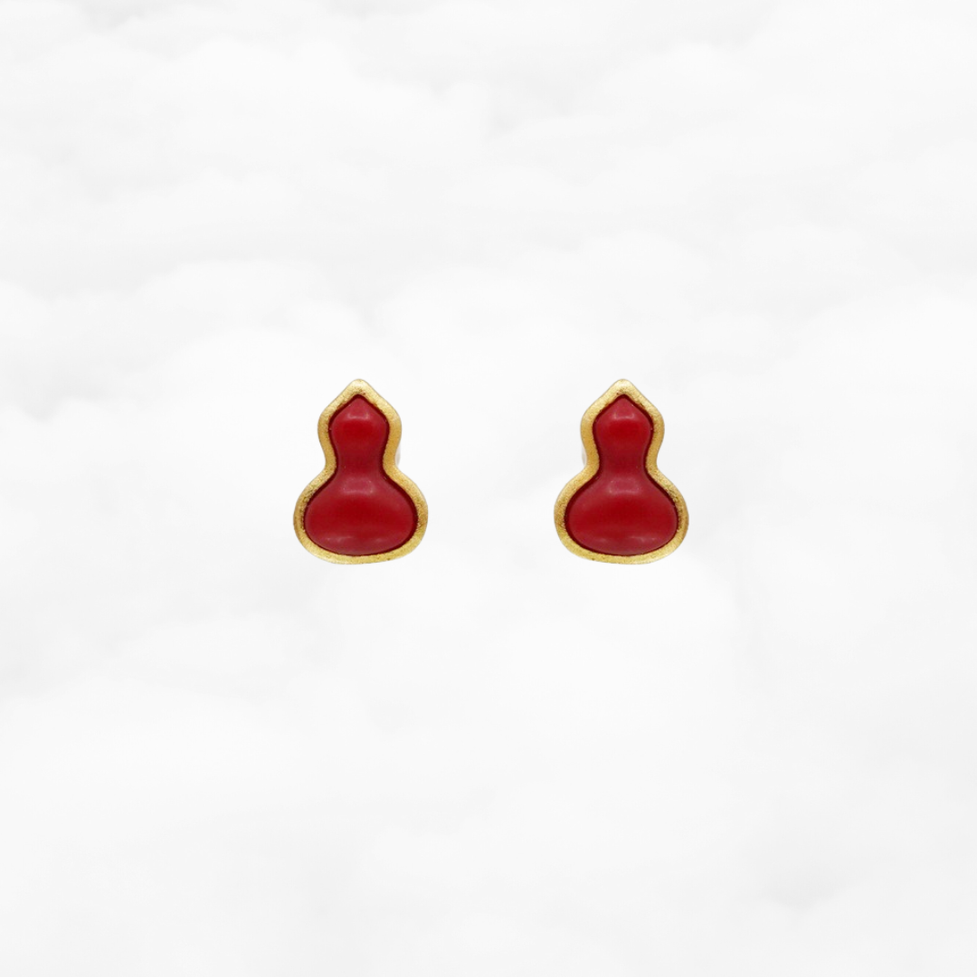 Red Gourd Stud Earrings - Yun Boutique