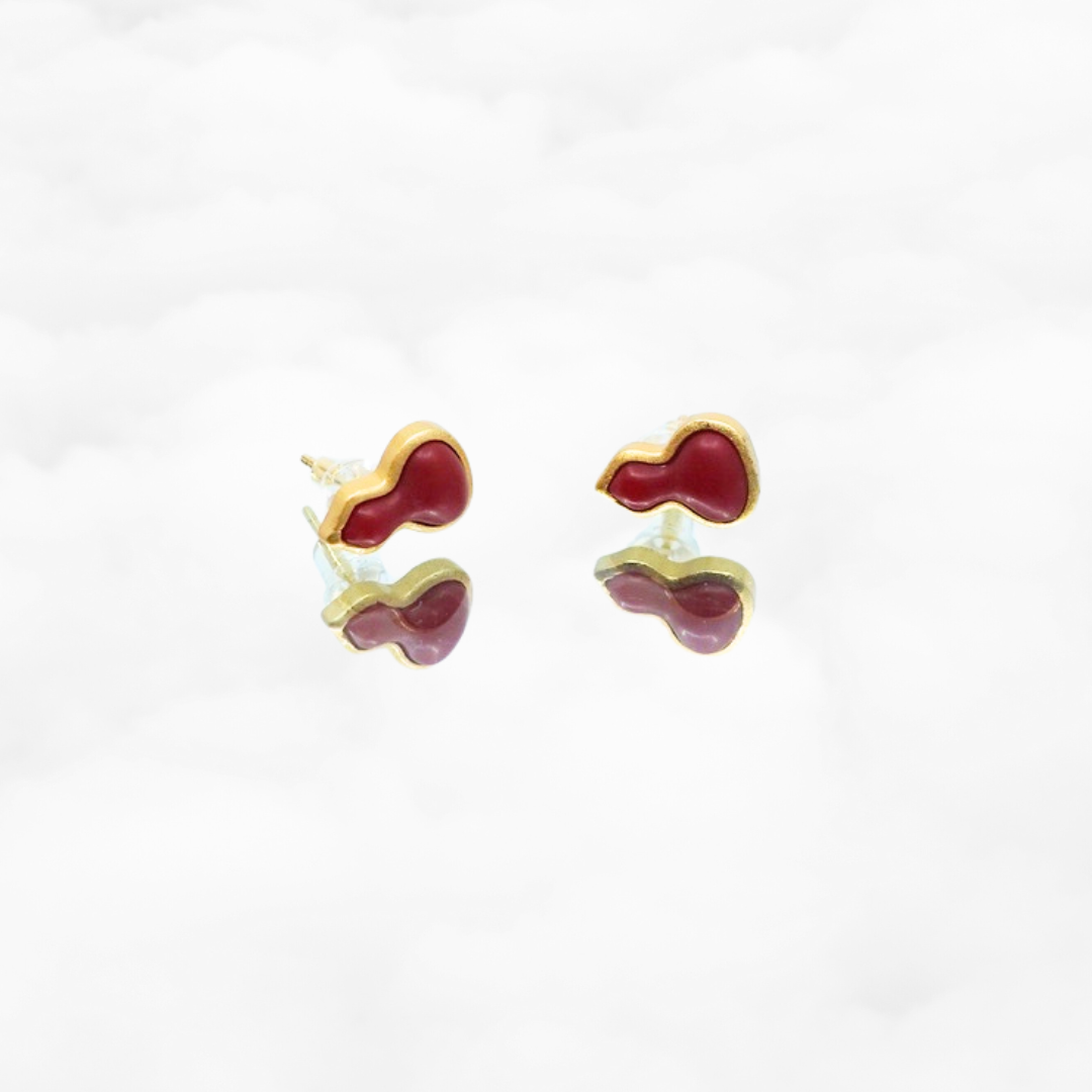 Red Gourd Stud Earrings - Yun Boutique