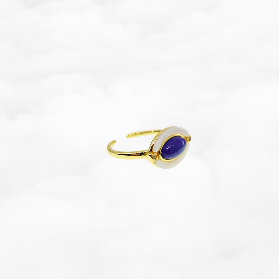 Gold Retro Lapis Ring - Yun Boutique