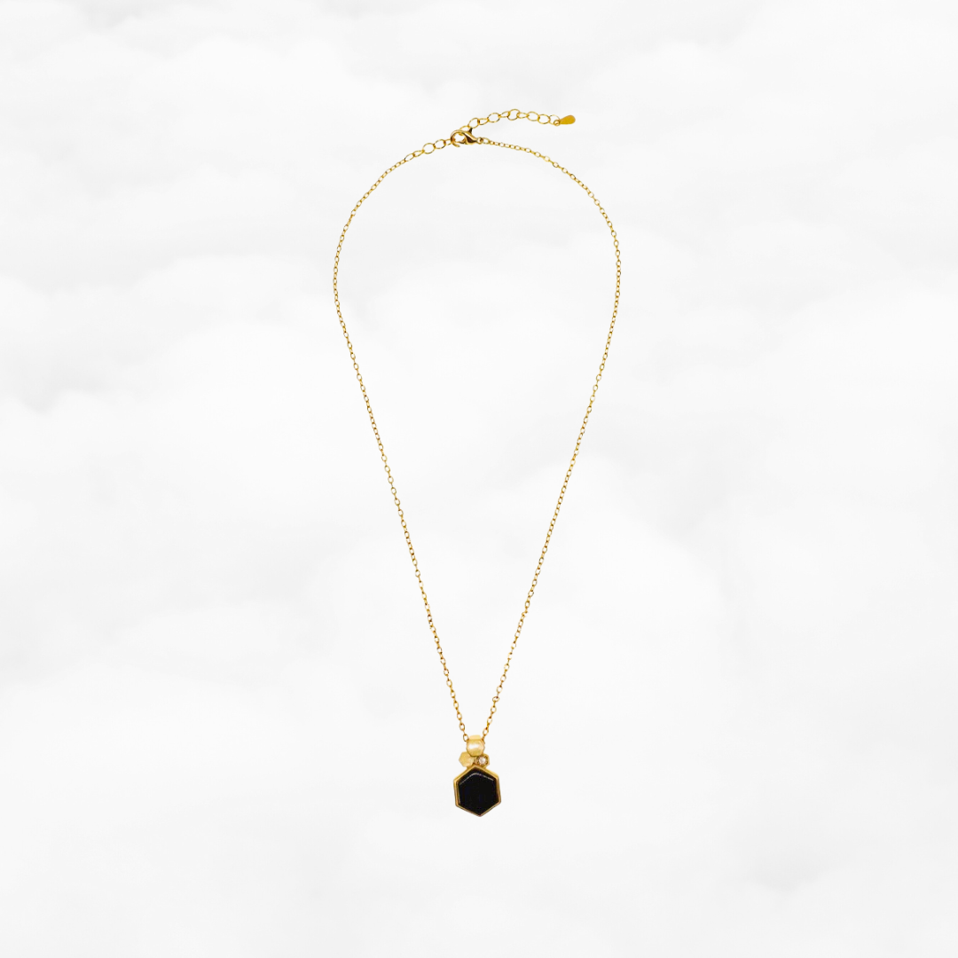 Black Jade Honeycomb Necklace - Yun Boutique