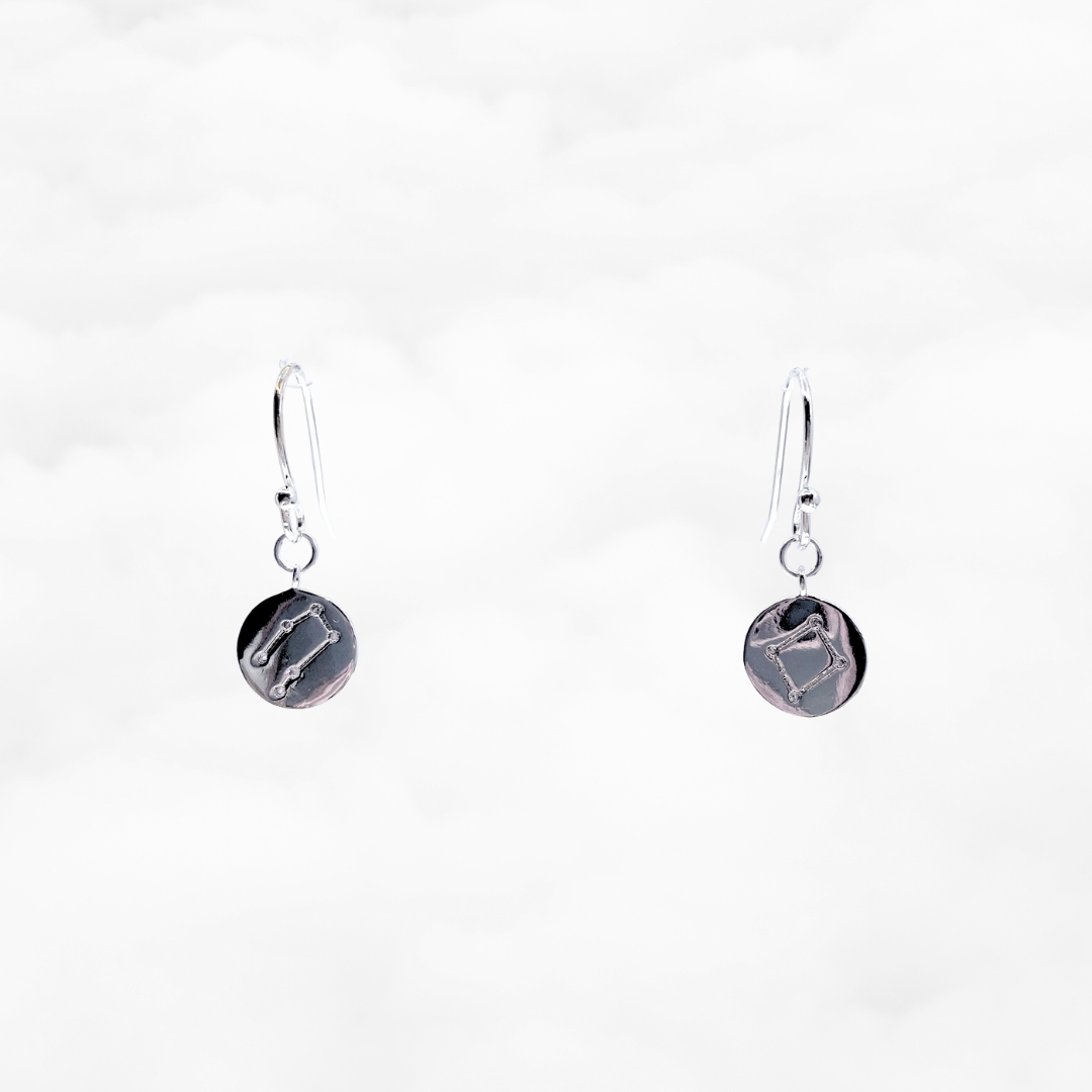 Zodiac Charm Earrings Silver - Yun Boutique