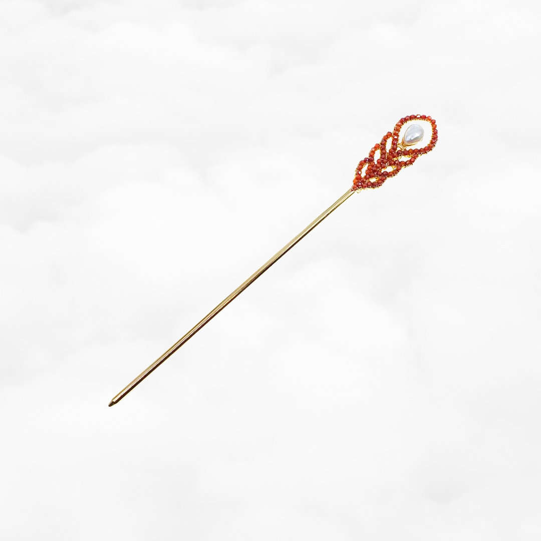 Phoenix Feather Carnelian Hairstick - Yun Boutique