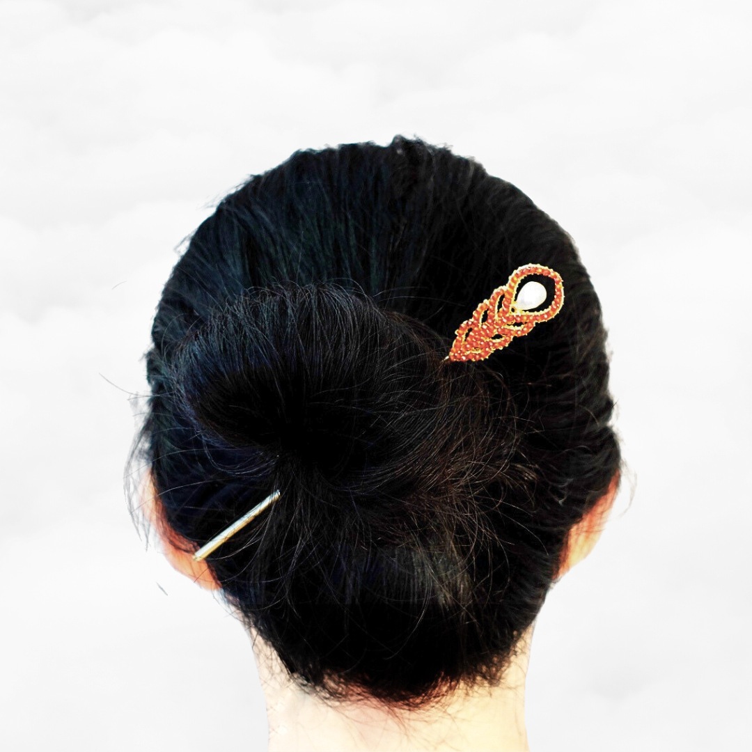 Phoenix Feather Carnelian Hairstick - Yun Boutique