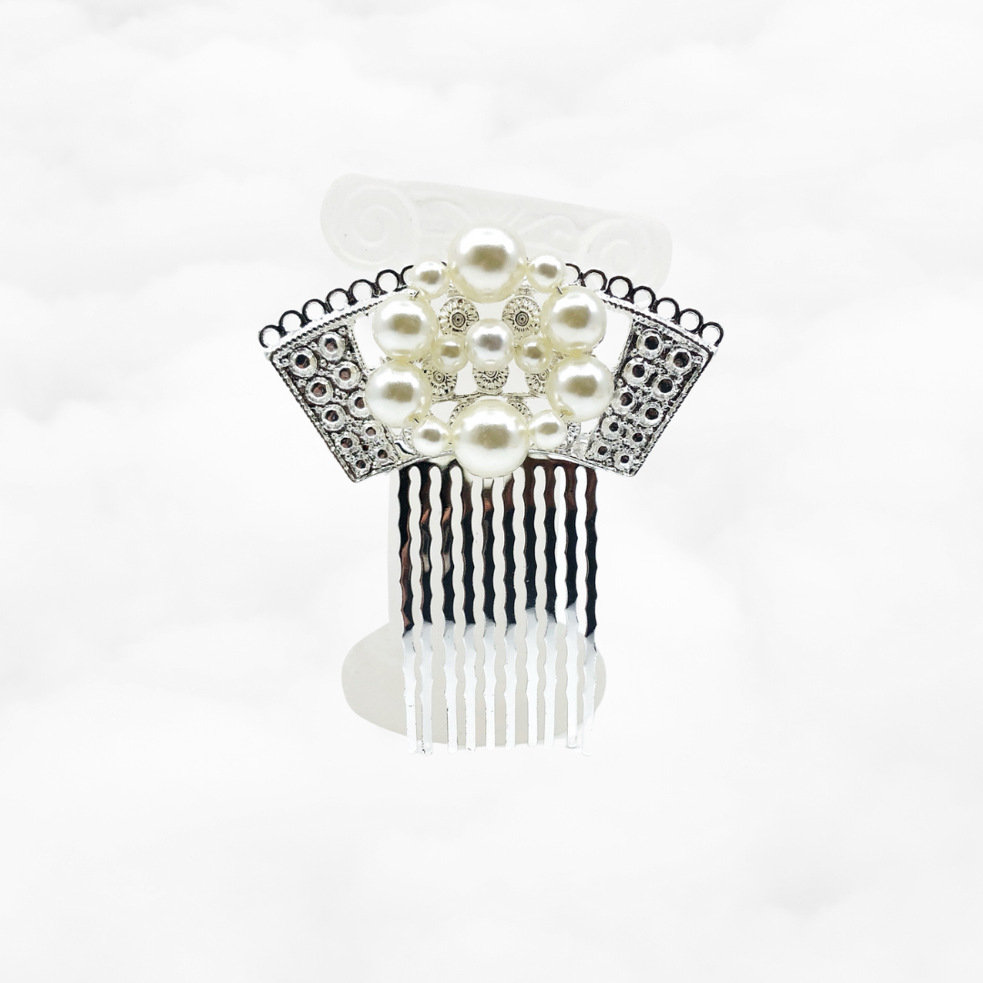 Silver Fan Hair Comb - Yun Boutique