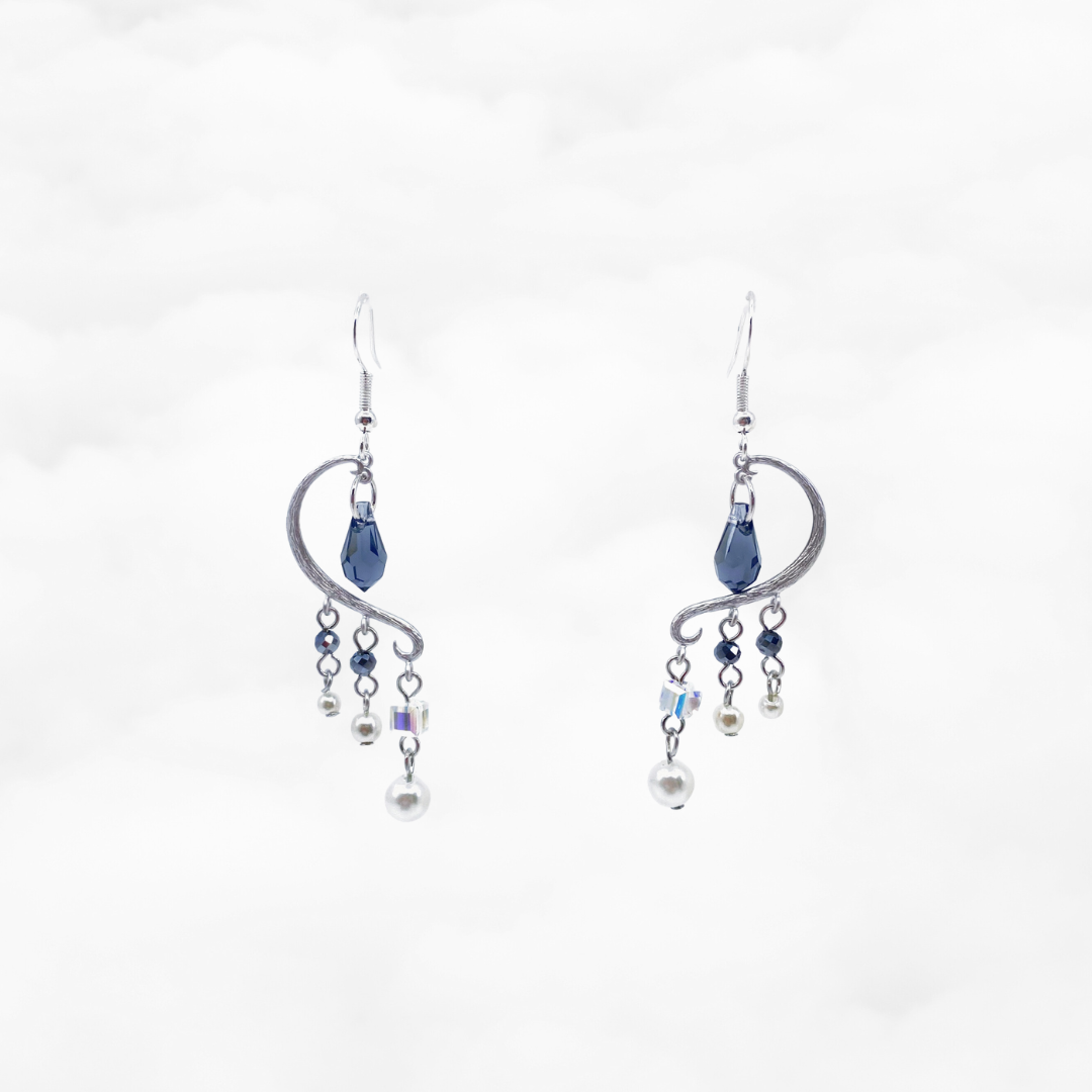 Pendientes Heavenly Elegance - Plata Azul Ahumado