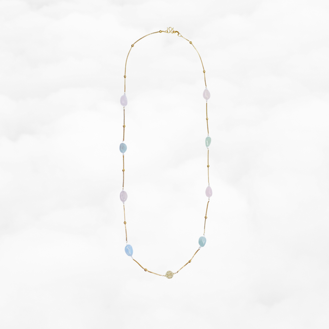 The Nine Morganite Long Necklace