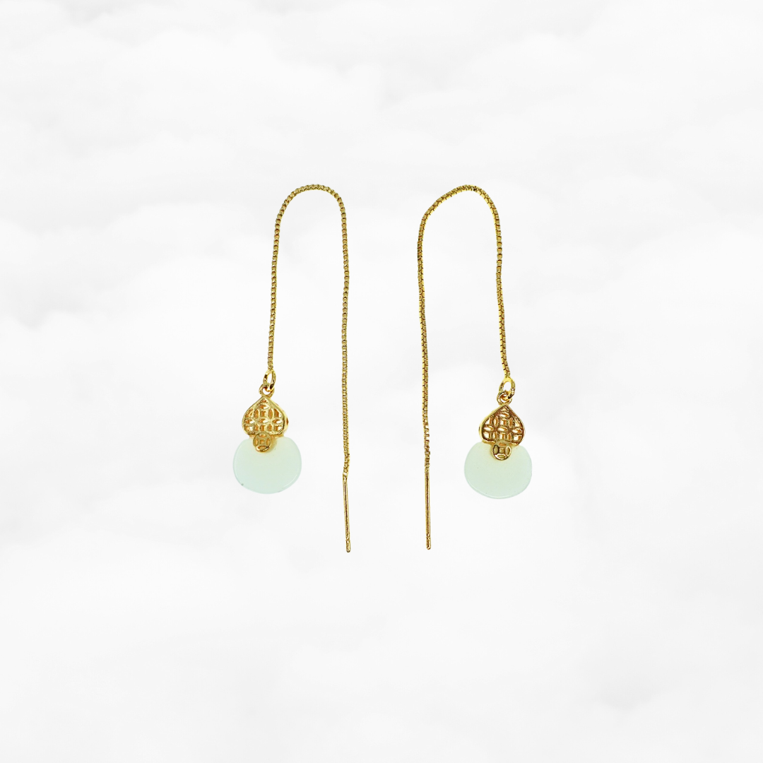 Jade Gourd Thread Earrings