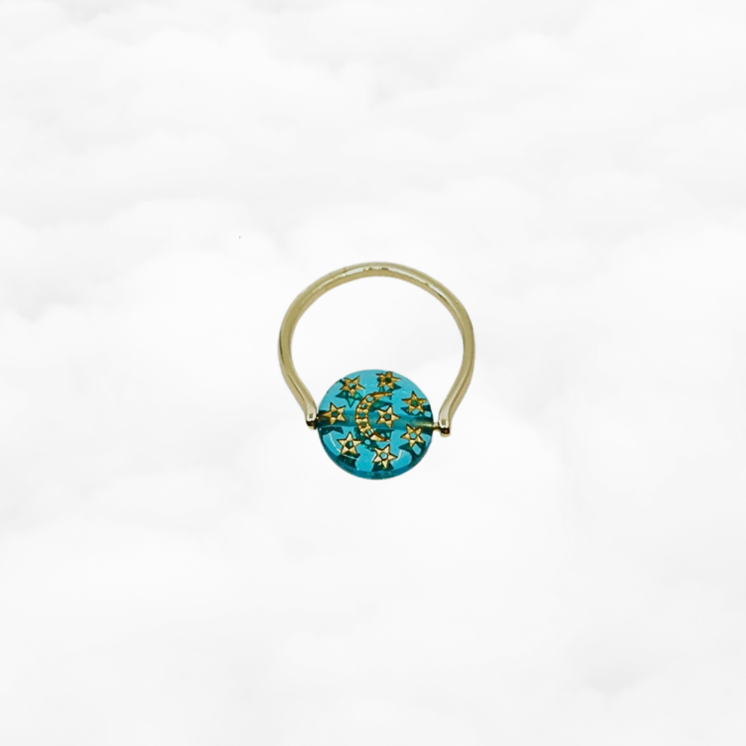 Atlantis Motif Ring Moon and Stars - Yun Boutique