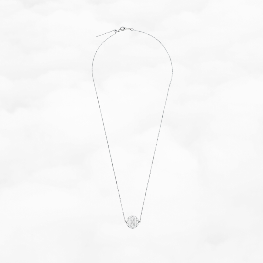 Auspicious Origin Small Floating Pendant Necklace Silver - Yun Boutique