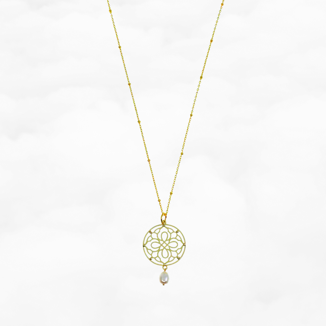 Auspicious Origin Large Pendant Necklace Gold - Yun Boutique