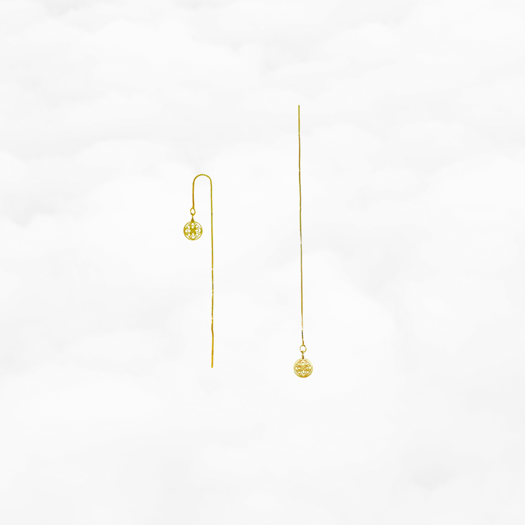 Auspicious Origin Threader Earrings - Yun Boutique