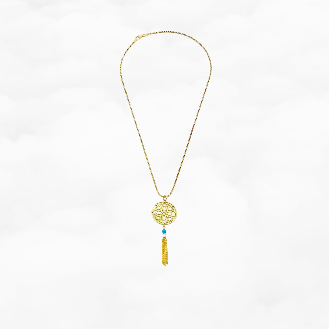 Auspicious Origin Medium Tassel Necklace Gold - Yun Boutique